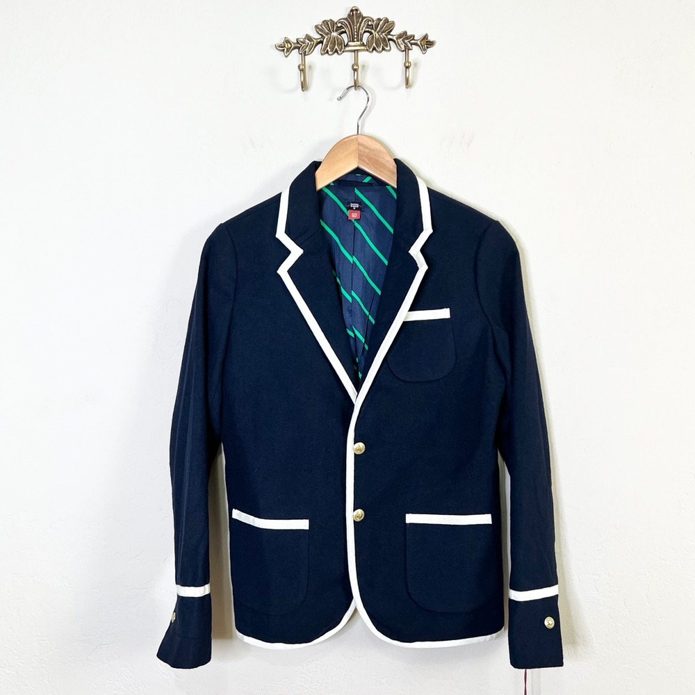 Rowing Blazers Target Blazer Kids Size XL 14 Navy Blue White Trim Wool Blend NEW